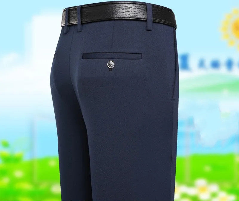 New Summer Thin Ice Silk Daddy Pants Men's Casual Pants