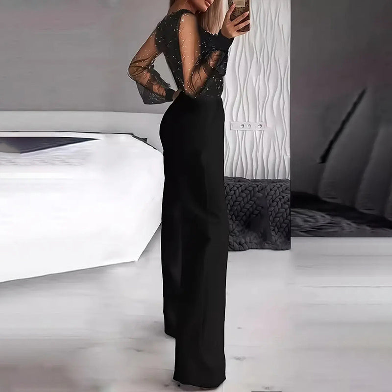 LumiVee™ Sequin Tulle Jumpsuit