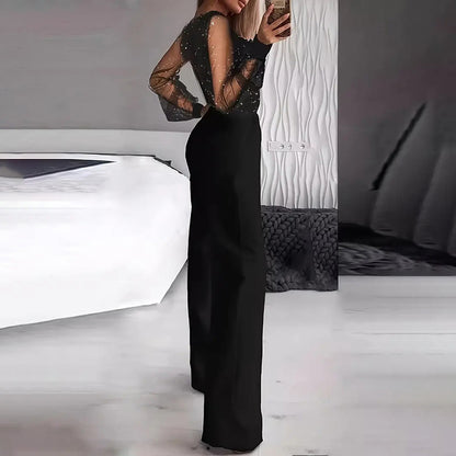 LumiVee™ Sequin Tulle Jumpsuit
