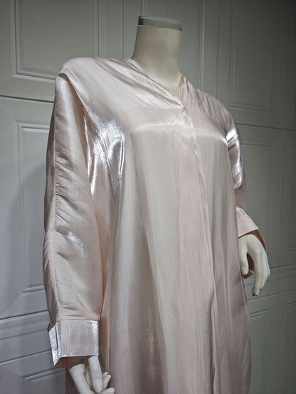Muslim Bright Silk Satin Batwing Sleeve Robe