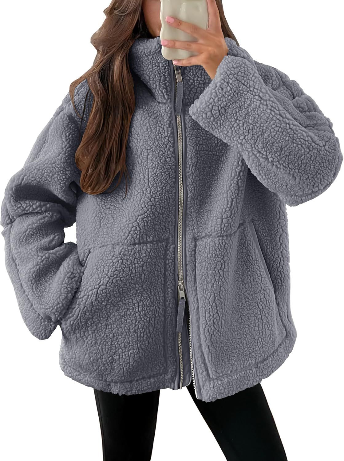 CozyLuxe Zip-Up Fleece Coat