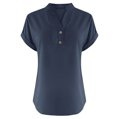 Serenelle V-Button Blouse