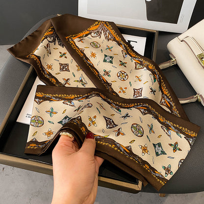 Ink Painting Boxer Small Silk Scarf Fashion Decoration