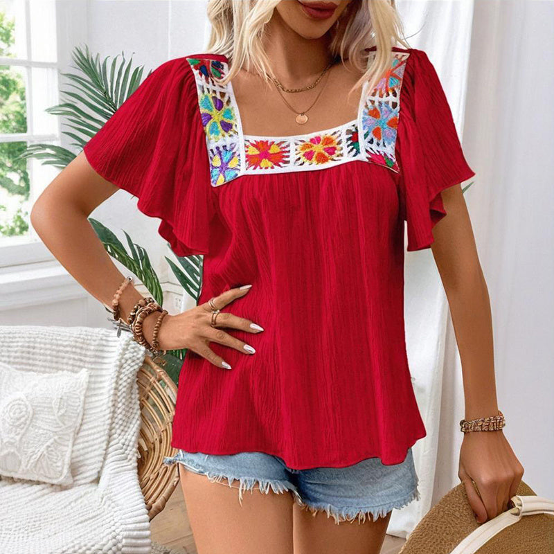 MeadowMosaic Crochet Blouse