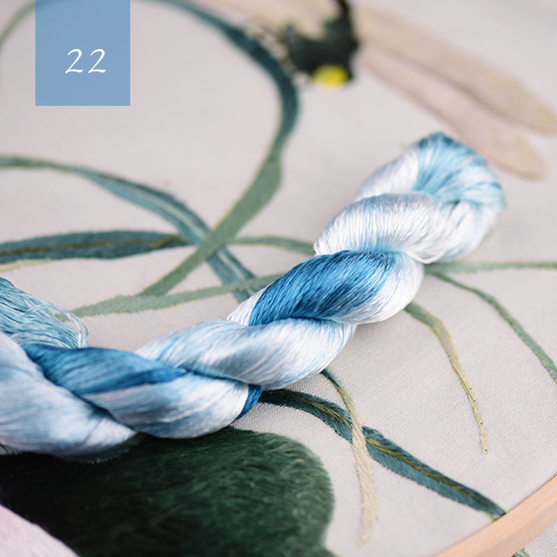 Famous Ancient Embroidery Art Silk Gradient Embroidery Line