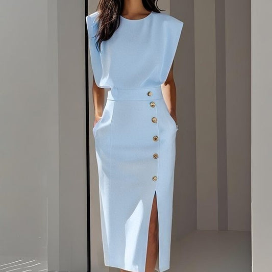 Solmira MetalSplit Midi Dress