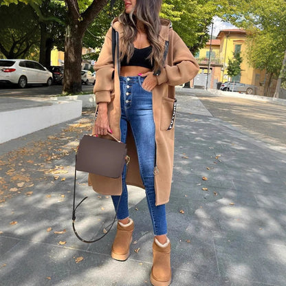 Women's Hooded Sports Long-sleeved Zipper Jacket