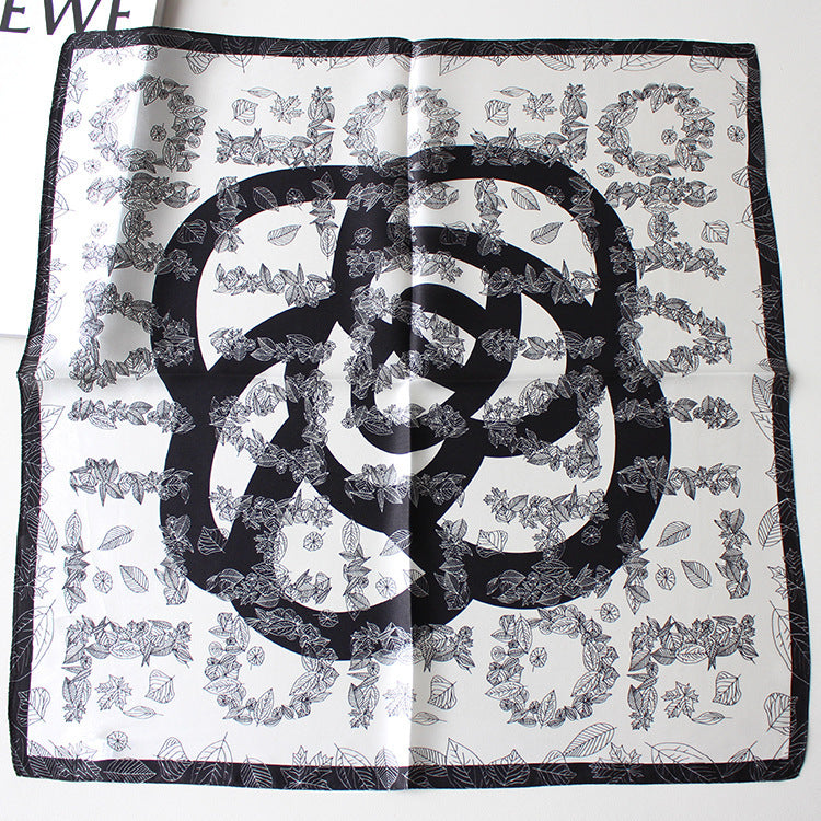 New Mixed Flower Shape Korean 53cm Silk Scarf
