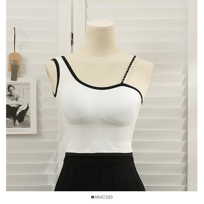 Summer Dress Bright Silk Beautiful Strap Chest Pad Wrap Chest Camisole