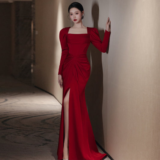 Ivory Poise – Satin Elegance Bridal Gown