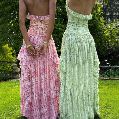 Serena Sky Halter Maxi Dress