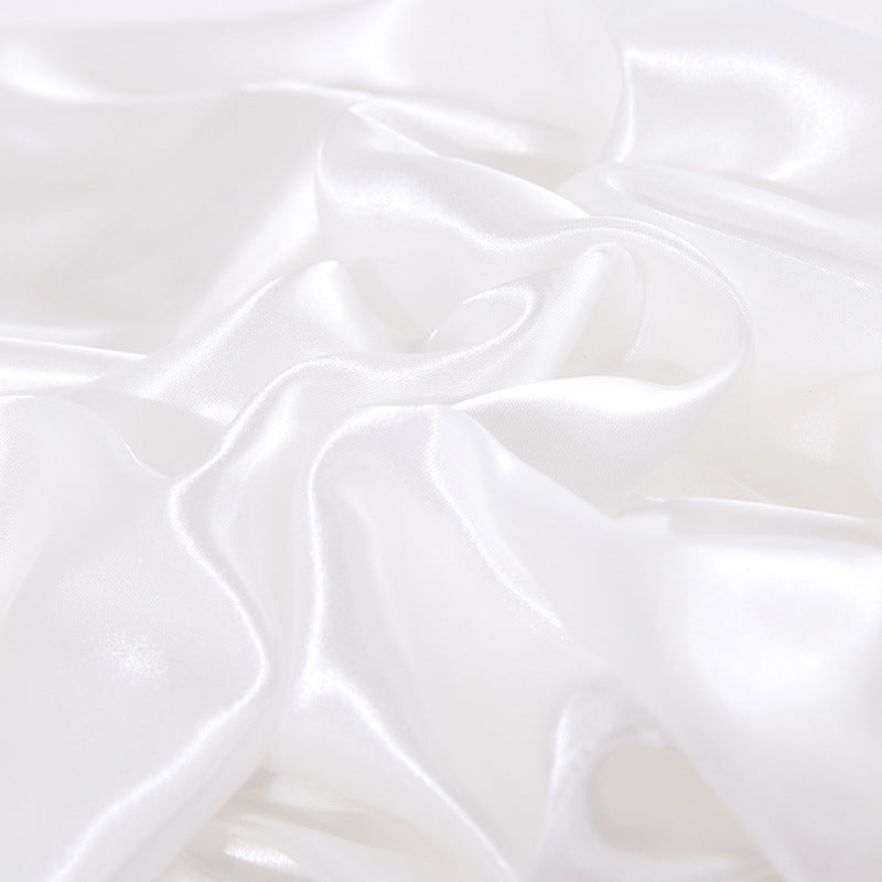 Solid Color Artificial Silk Pillow Cover Plain Zipper