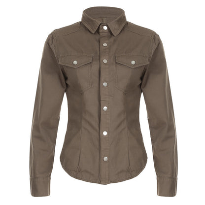 IndigoGrace™ Pleated Denim Shirt
