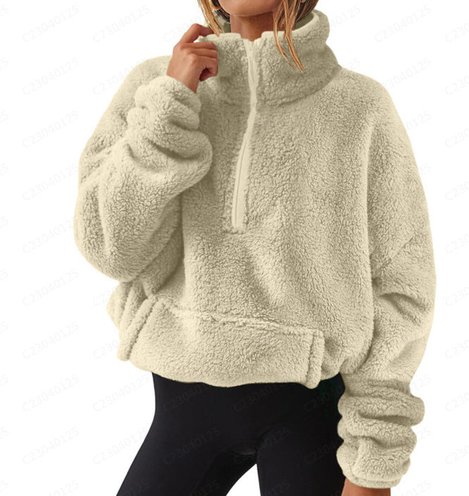 VelourEase Half-Zip Sweater