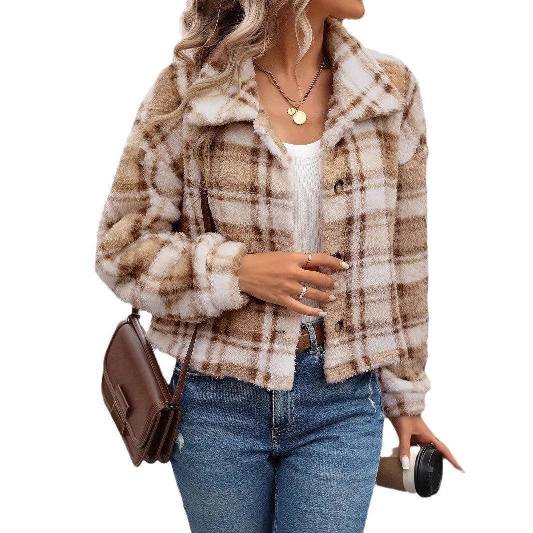 CozyHeritage Plaid Plush Coat
