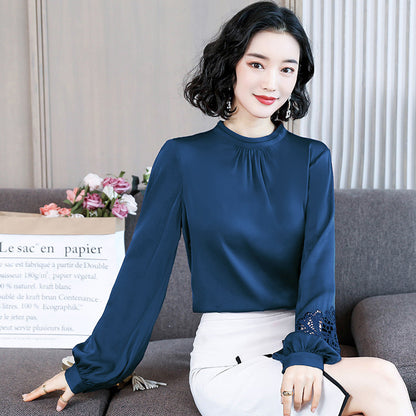 Fashionable Western-style Slim Fit And Thin  Silk Embroidered Top