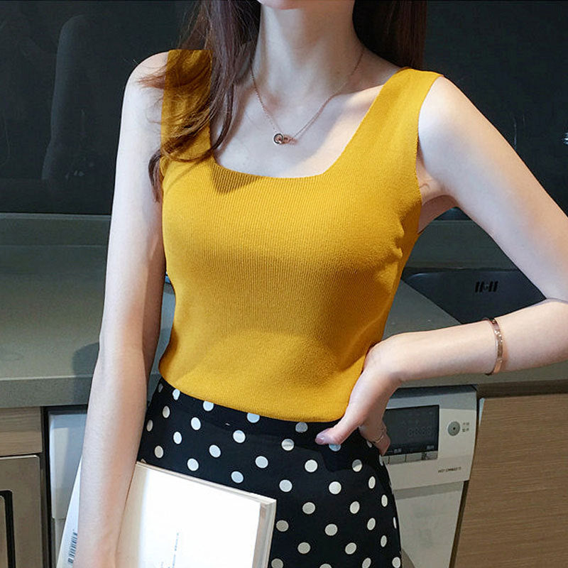 Knitted sling ice silk vest