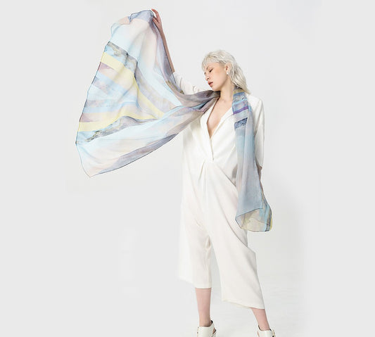 Silk Georgette satin scarf summer sunscreen towel beach towel