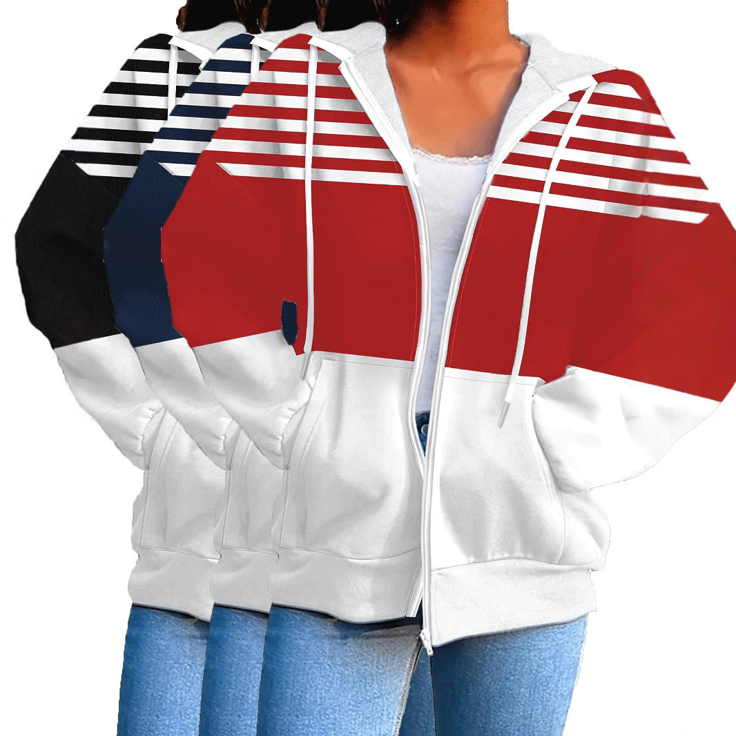 StripeFlick Zip Hoodie