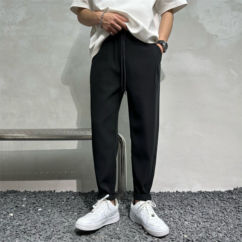 Fashion Summer Ice Silk Casual Pants Men