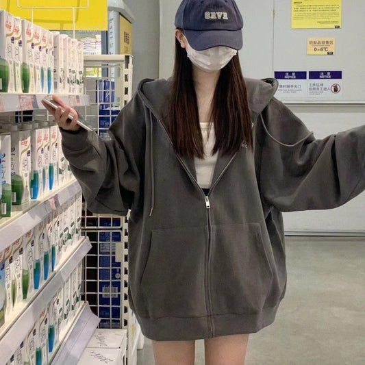 Breezora Hooded Print Sweater Coat
