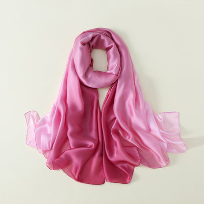 Gradient Silk Scarf Transition Color Lady