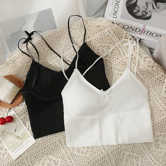 Summer Dress Bright Silk Beautiful Strap Chest Pad Wrap Chest Camisole