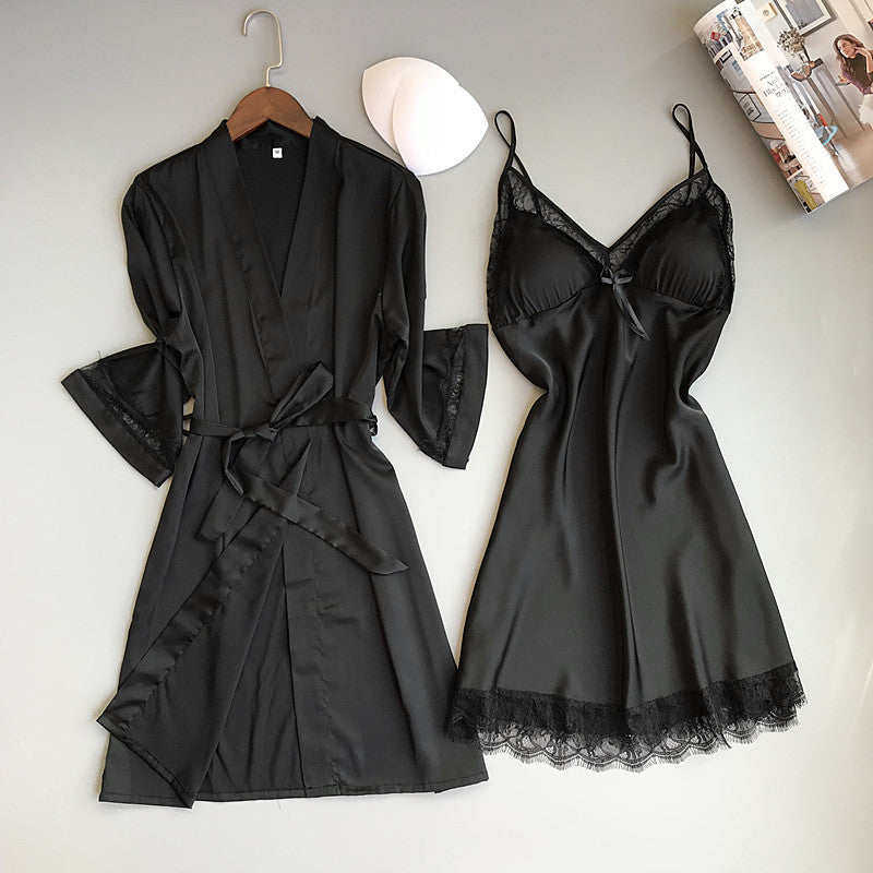 Two-piece women's silk home wear