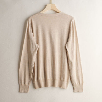 Basic Style Commuter Coat Silk Knitted Cardigan Sweater