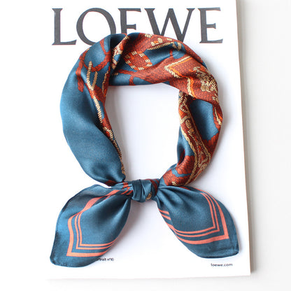 New Mixed Flower Shape Korean 53cm Silk Scarf