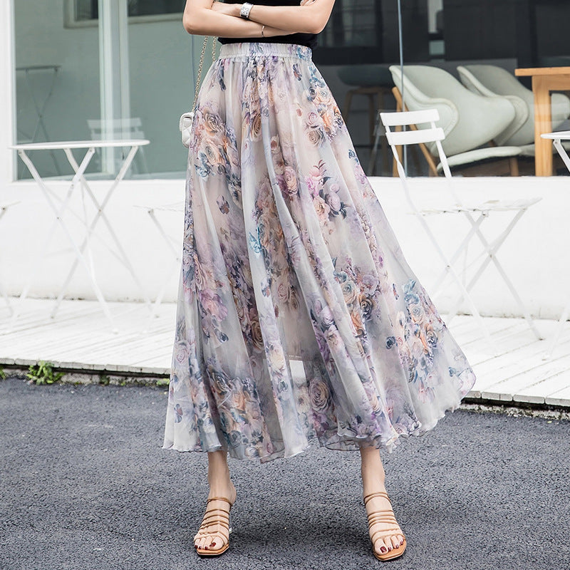 Chiffon square silk skirt