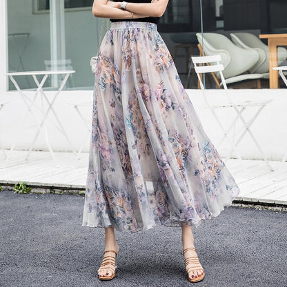 Chiffon square silk skirt