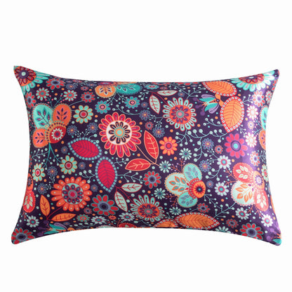 Home Textile Washed Satin Silk-like Printed Pillowcase