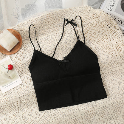Summer Dress Bright Silk Beautiful Strap Chest Pad Wrap Chest Camisole