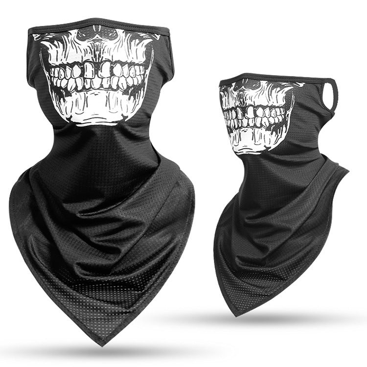 Ice silk hanging ear triangle scarf