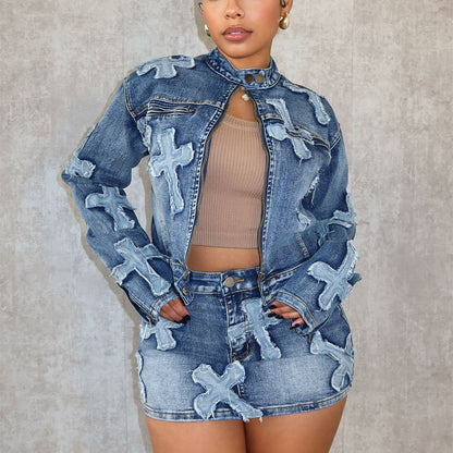 Embréla BloomStitch Denim Set