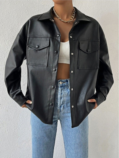 UrbanLuxe PU Pocket Jacket