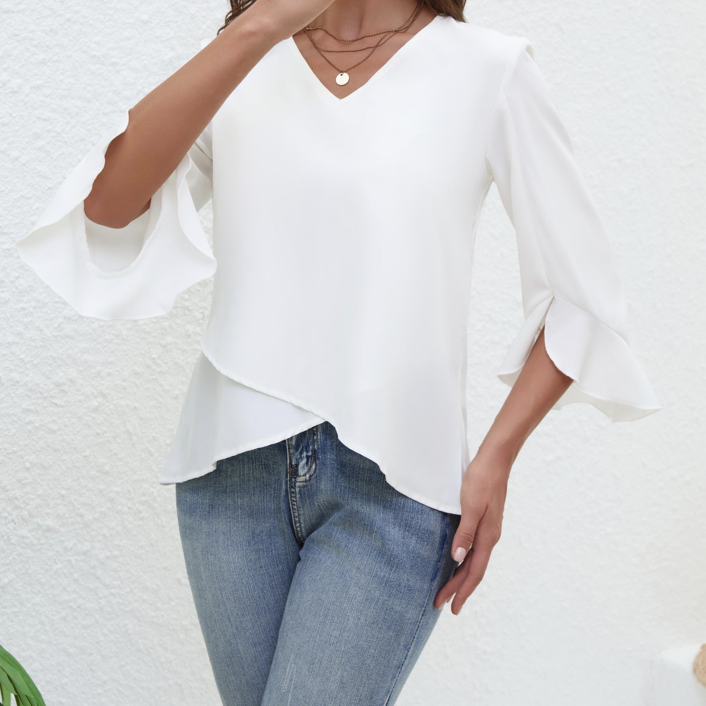 VivaFlair Ruffle Sleeve Blouse