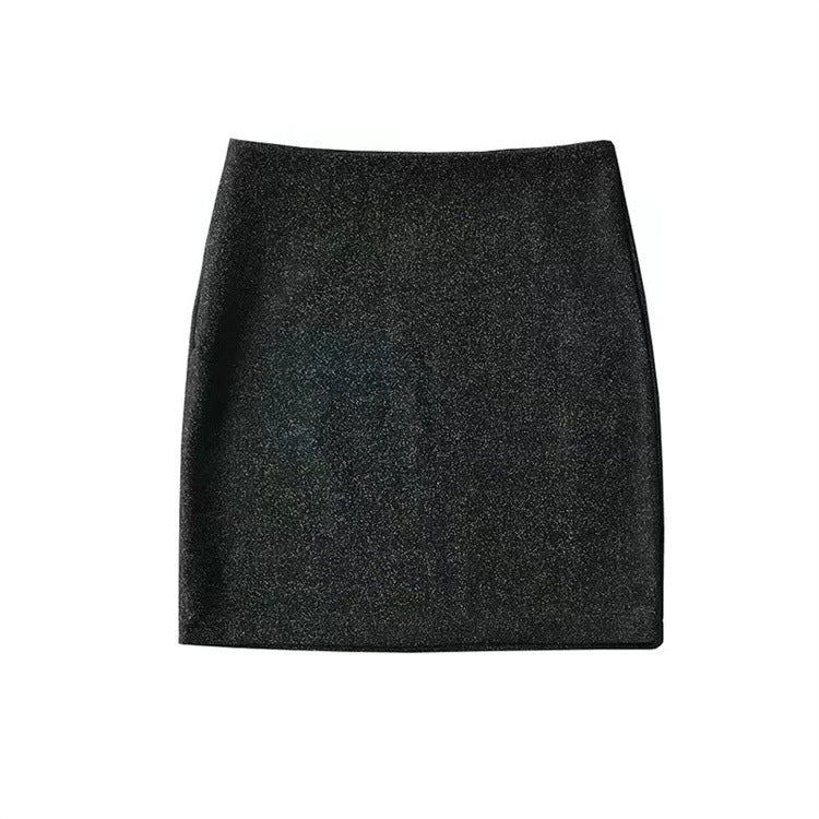 Women's Bright Silk Composite Double Layer Hip Skirt