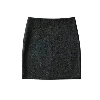 Women's Bright Silk Composite Double Layer Hip Skirt