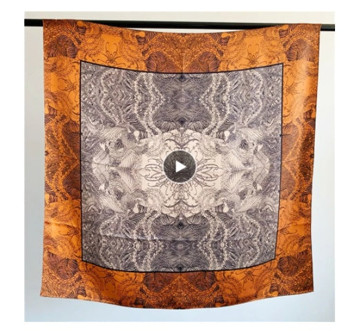 Silk Heavy Plain Crepe Satin Square Scarf