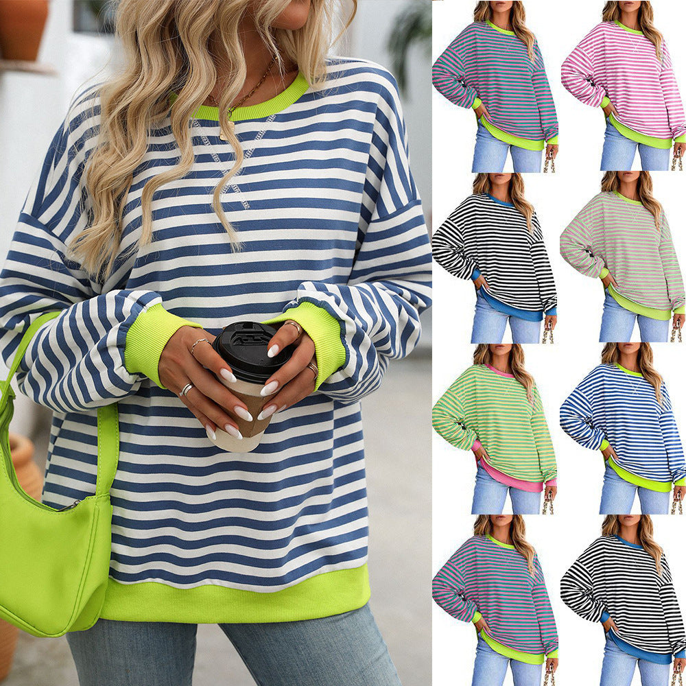 Vivid Stripes Relaxed Sweatshirt
