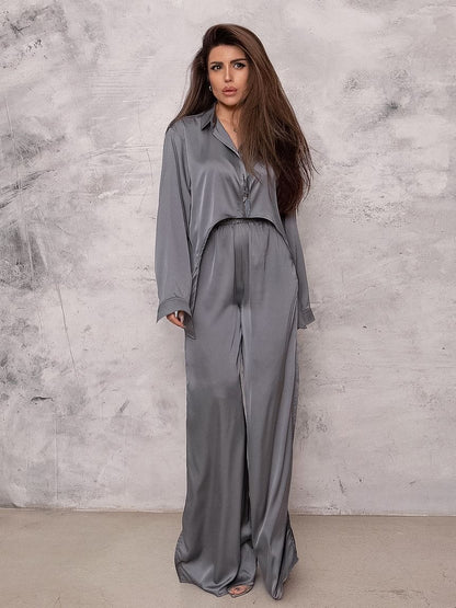 Women's Fashion Casual Ice Silk Loose Suit