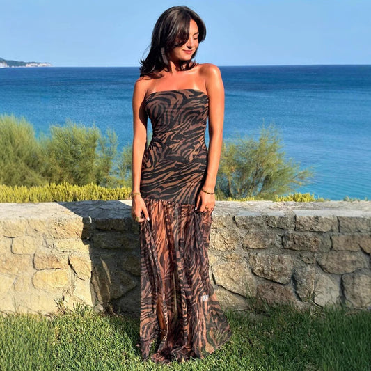 NoirSiren Mesh Tube Dress