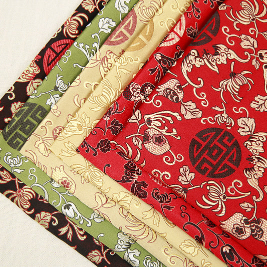 Silk Pomegranate Silk Fabric Mahogany