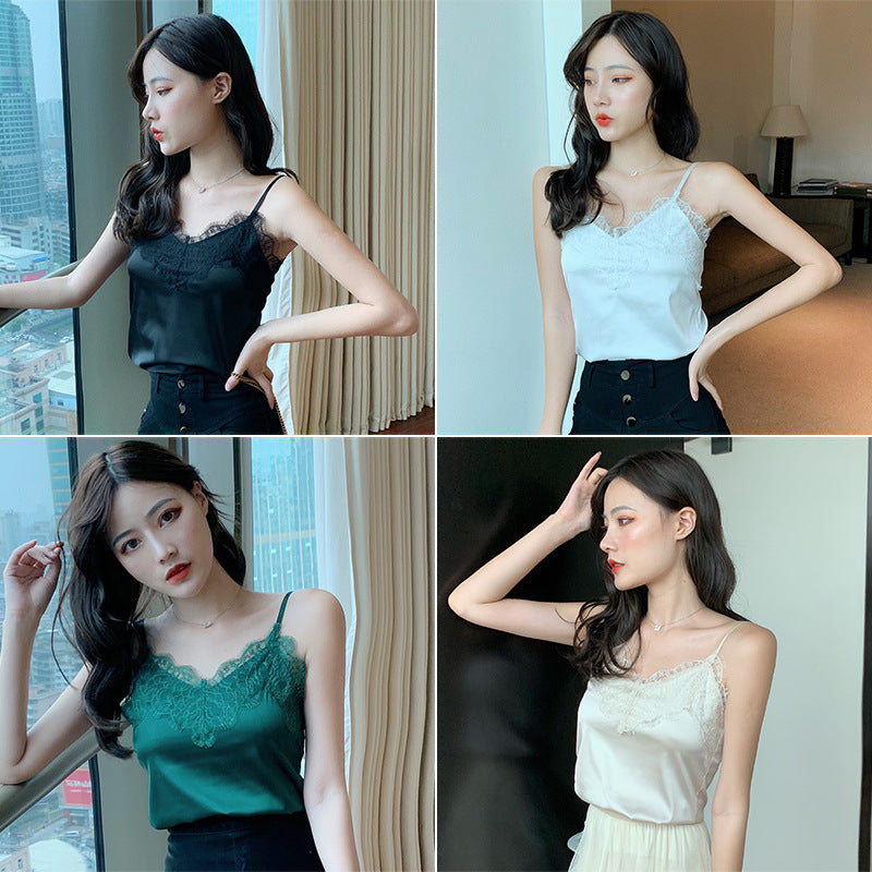 Silk Satin Suit With Top And Silk Beautiful Back Underwear
