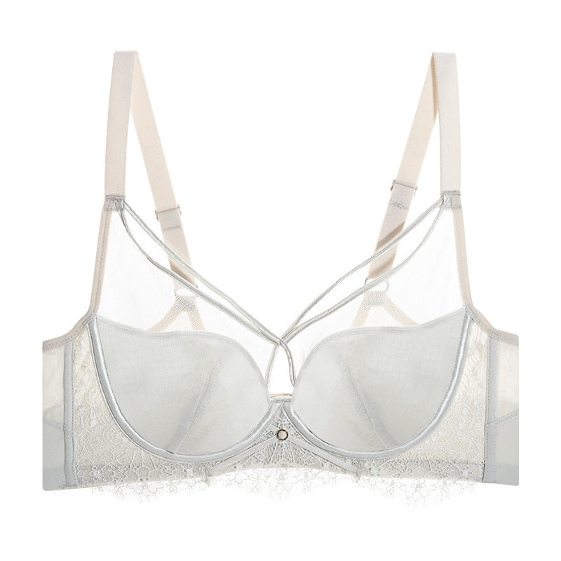 Women's Crystal Glasses Silk Thousand-hole Thin Cup Bra