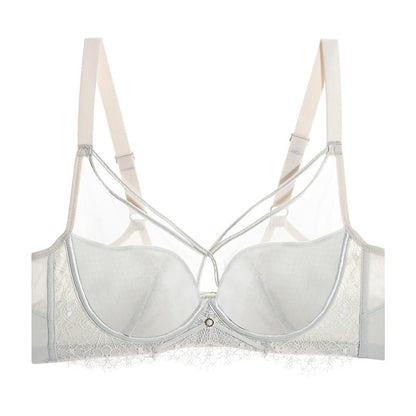Women's Crystal Glasses Silk Thousand-hole Thin Cup Bra