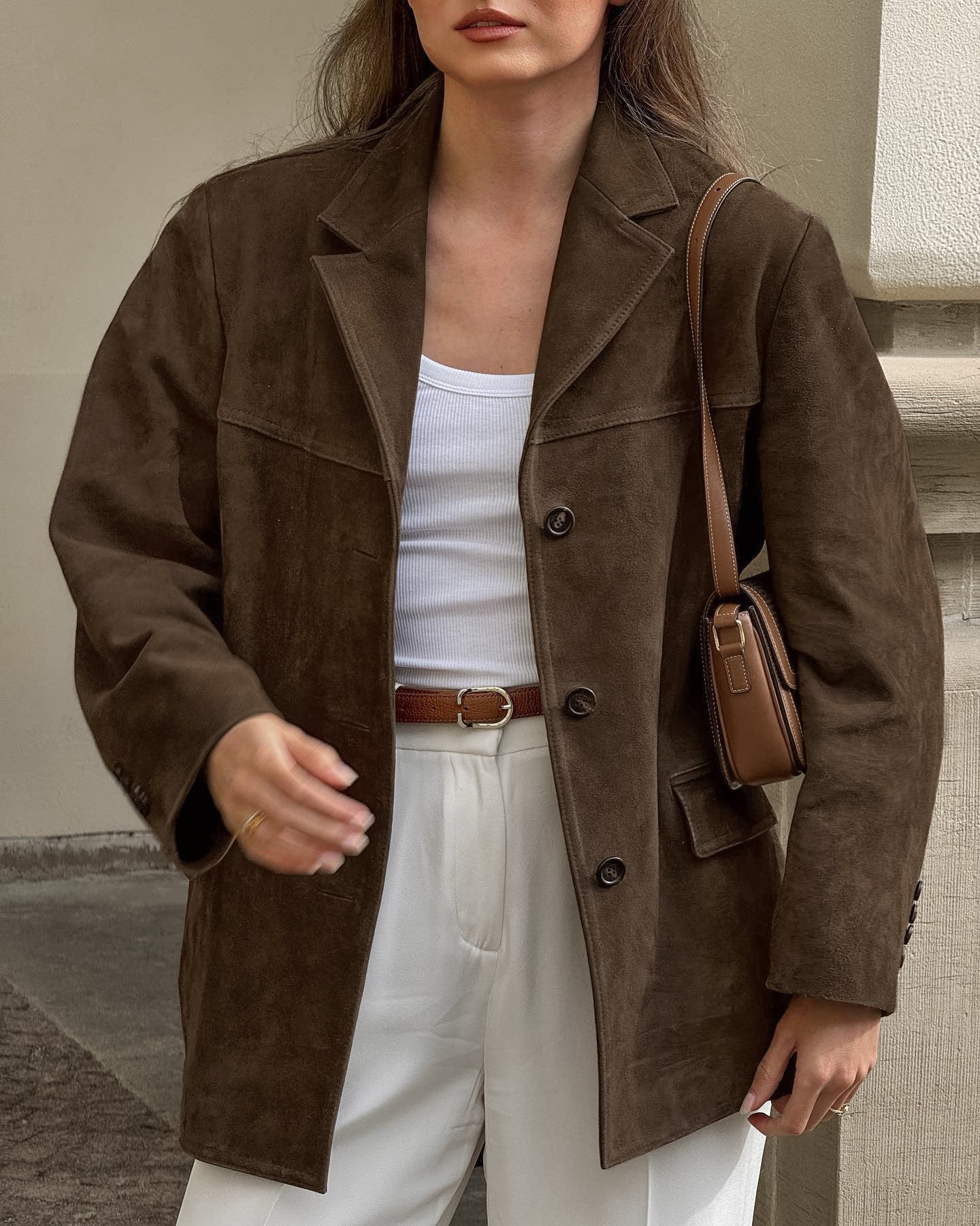 VintageVerve Turn-Down Collar Coat