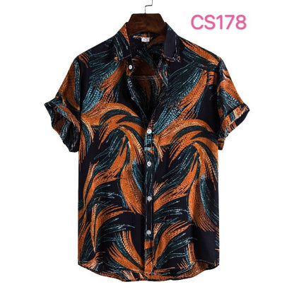 Style Silk Cotton Short-sleeved Lapel Shirt